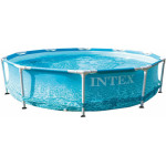 Intex Beachside Metal Frame Πισίνα PVC με Μεταλλικό Σκελετό & Αντλία Φίλτρου 305x305x76εκ.